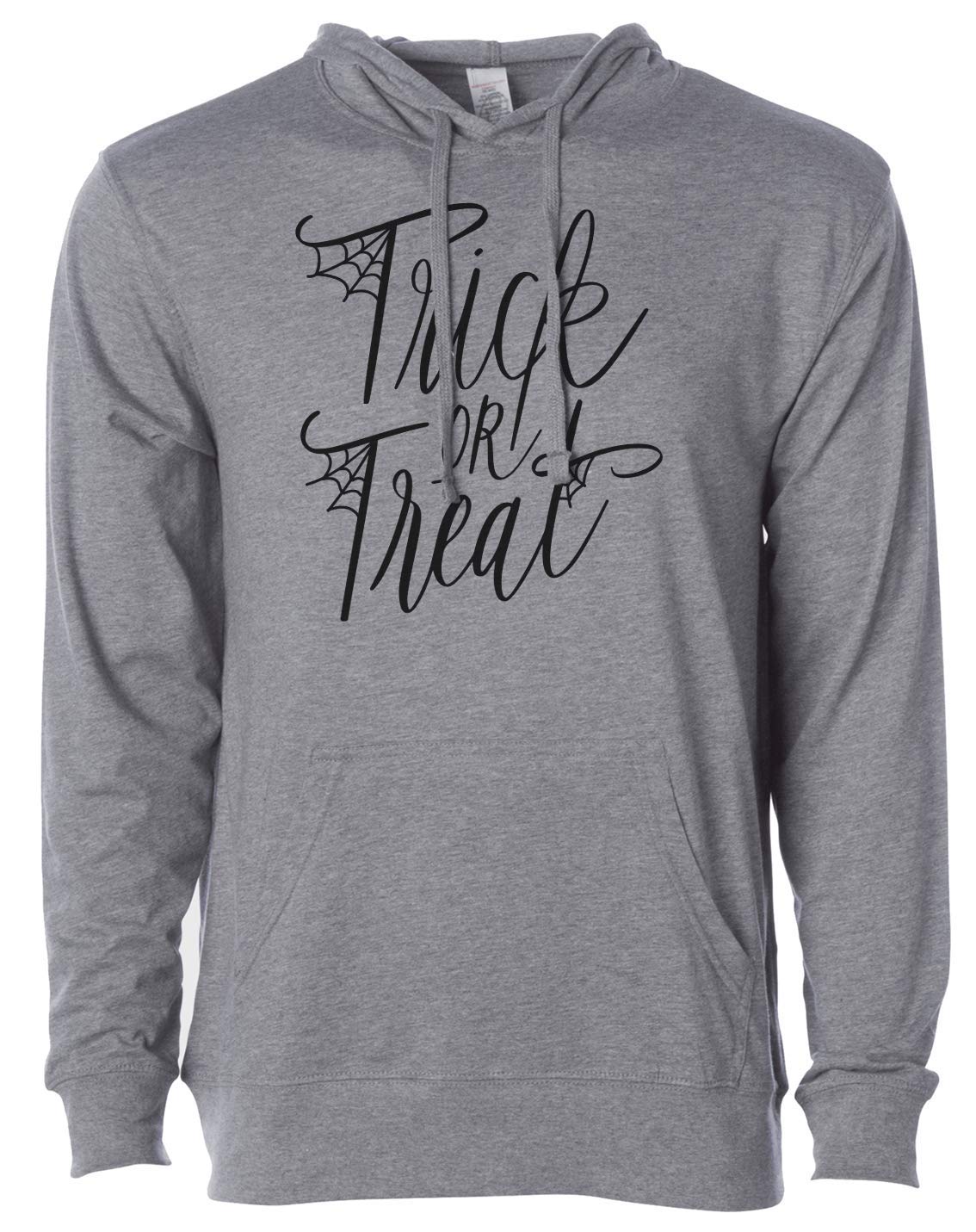 7 ate 9 Apparel Unisex Halloween Spider Web Grey Hoodie - Cozy Pullover Sweatshirt for Trick or Treat, Costume Parties & Fall Fashion