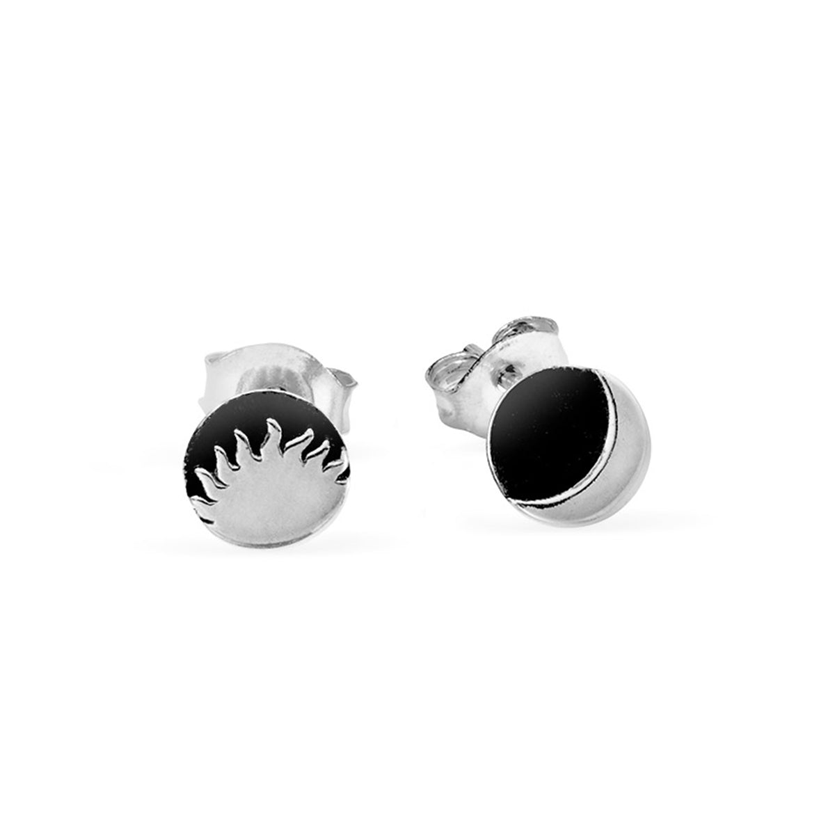 Celestial Midnight Stud Earrings for Women - Sparkling Star & Moon Design, Hypoallergenic Stainless Steel - Perfect for Evening Parties, Date Nights & Gifts