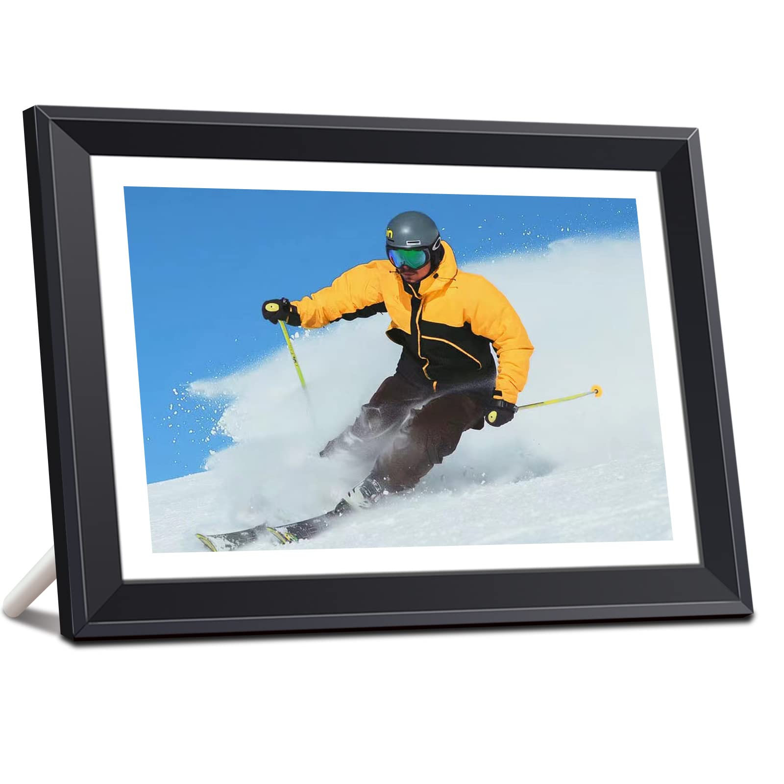10.1 Inch Smart WiFi Digital Photo Frame with 16GB Memory - 1280x800 HD Display, Auto-Rotate, Instant Sharing via Email & App - Perfect Gift for Dad, Family & Home Decor (Black) - Ideal for Living Rooms, Bedrooms & Office Spaces