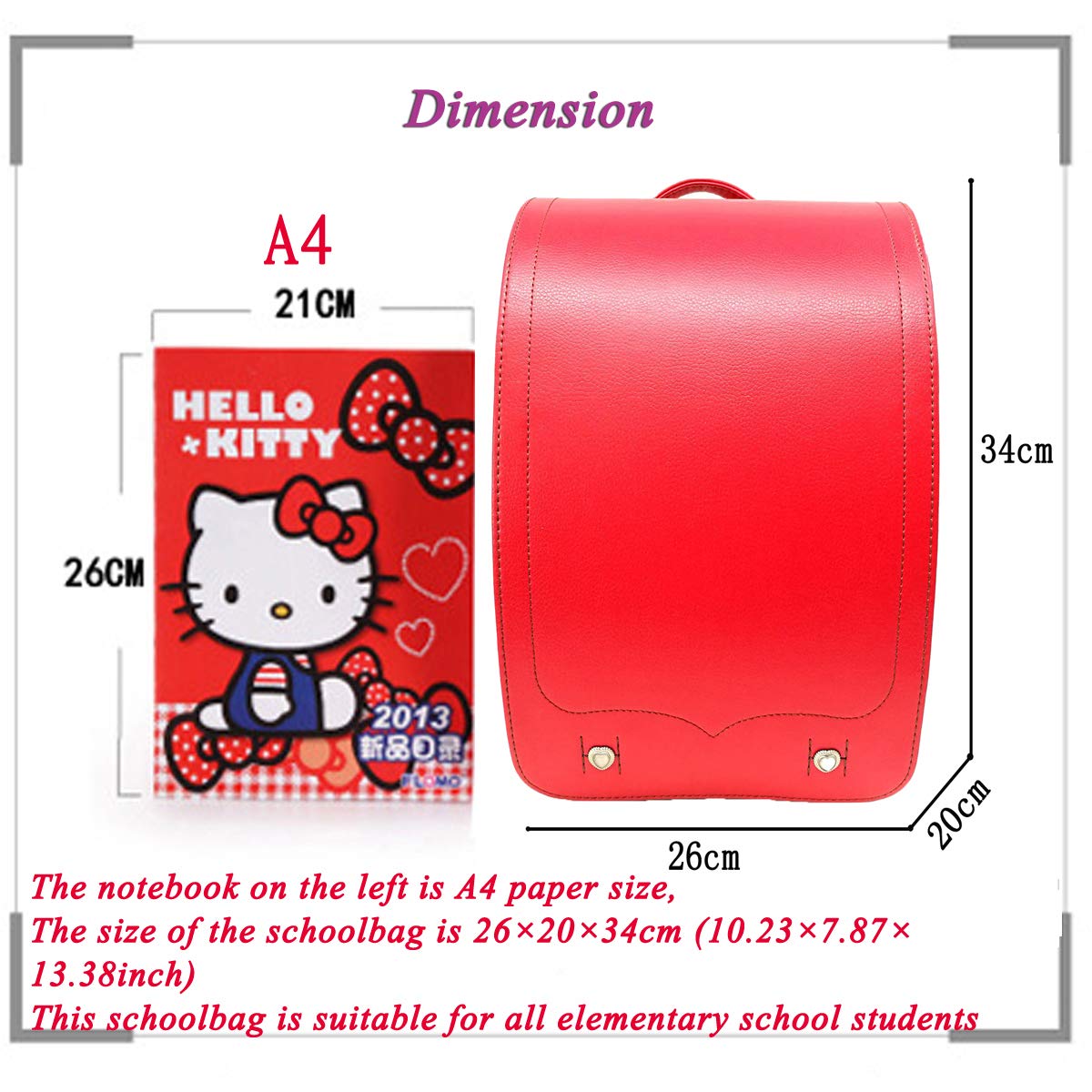 Premium Lightweight Japanese Randoseru Backpack for Boys & Girls - Durable PU Leather School Bag - Perfect for Daily Use, Travel & Outdoor Activities