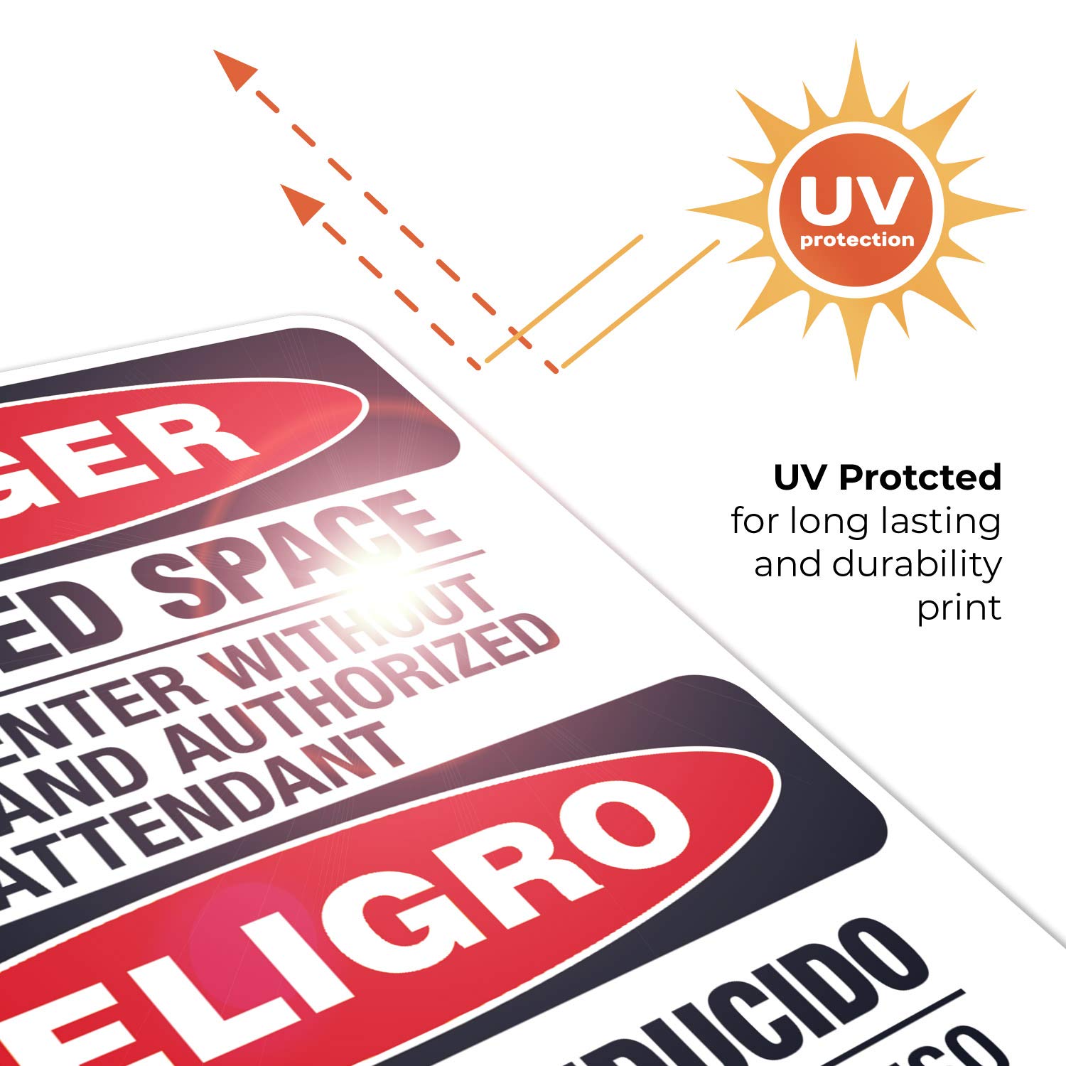 OSHA Danger Sign - Confined Space Do Not Enter Without Permit Bilingual Sign | 24x30 Inches Rust-Free .063 Aluminum | Fade-Resistant for Indoor & Outdoor Use | Made in USA | Ideal for Construction Sites, Warehouses & Industrial Safety Areas