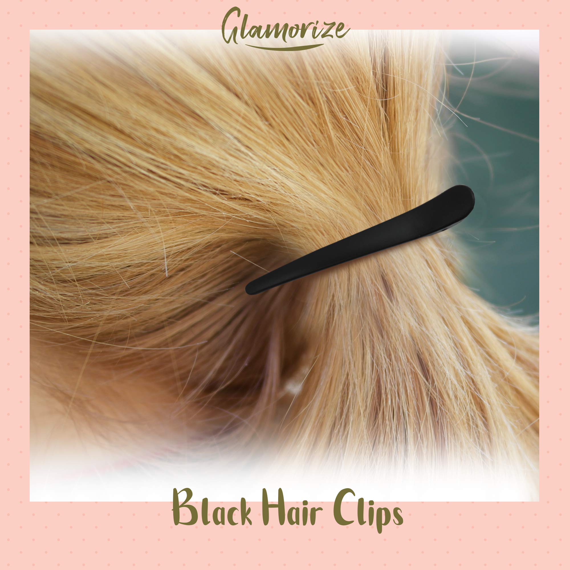 Glamorize Black Plastic Crocodile Hair Clips - 12-Pack Hairdresser Sectioning Clips for Styling | Includes Free E-Book with Hair Styling Tips | Perfect for Salons, DIY Hairstyles & Hair Sectioning