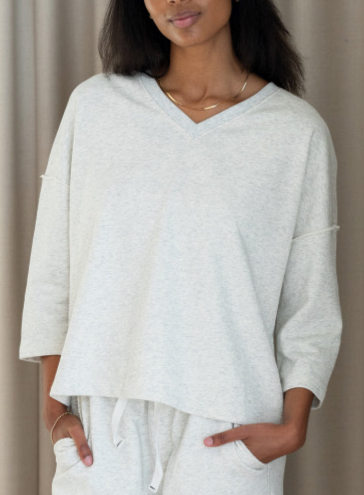 Frenchie Sweatshirt & Pant Set - Cozy Ash Heather Loungewear for Women | Perfect for Casual Wear, Home Relaxing & Coffee Dates