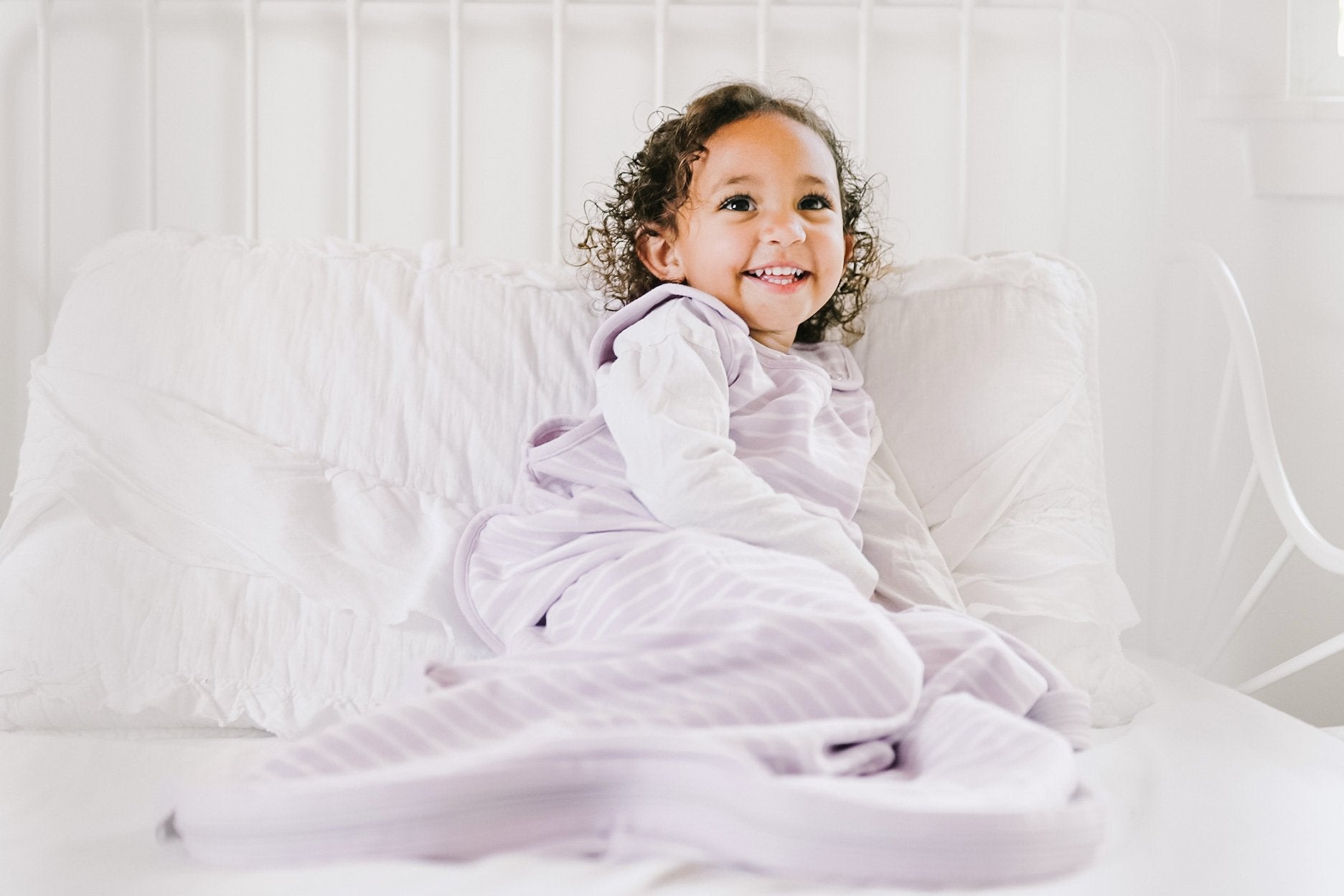 4 Season Ultimate Toddler Sleep Bag - Merino Wool & Organic Cotton for Babies 2-4 Years - Soft & Breathable Lilac Sleeping Sack for Nursery, Daycare & Travel