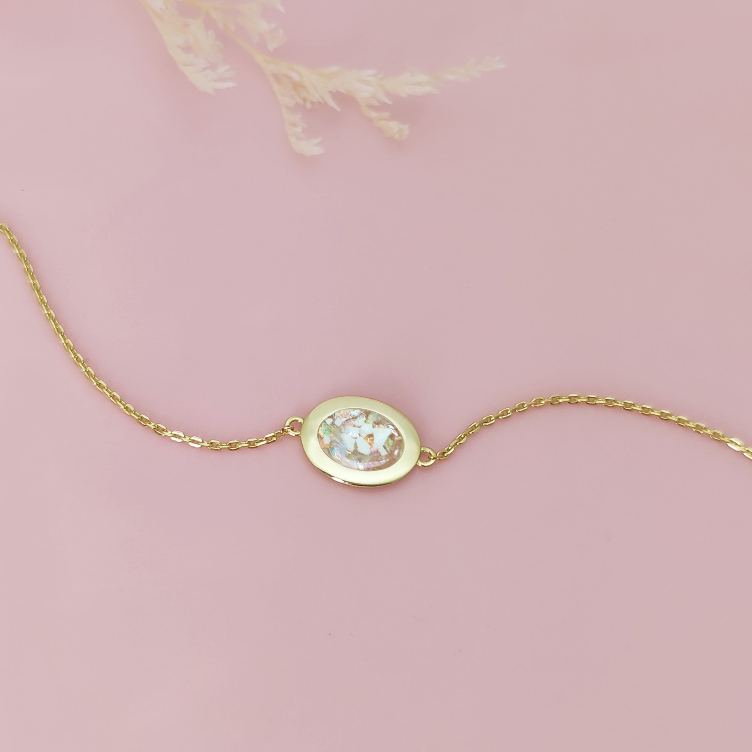 Solid Gold Ashes Bracelet for Women - Elegant Memorial Jewelry for Loved Ones | Perfect for Remembrance, Sympathy Gifts & Special Occasions