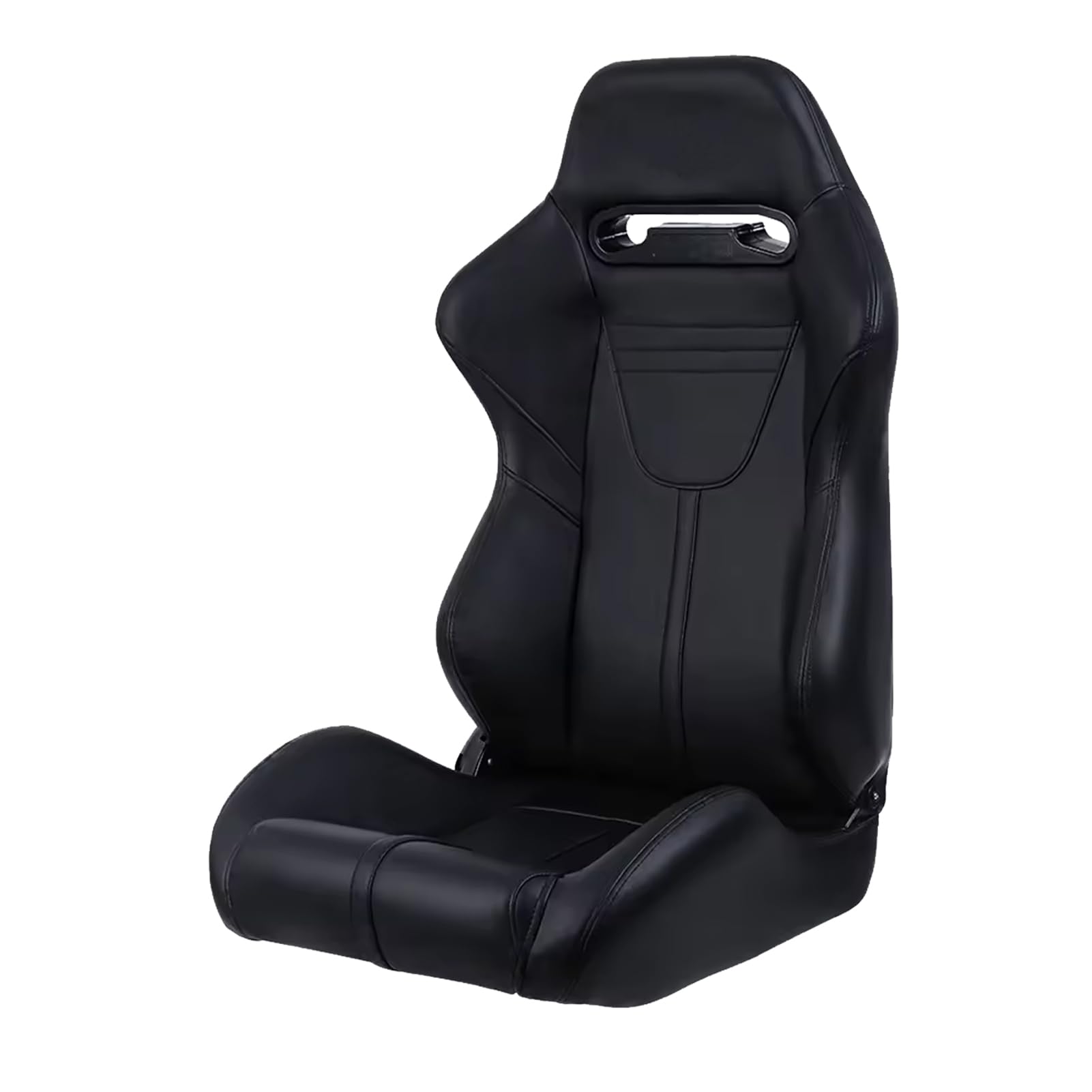 2-Piece PVC Leather Adjustable Racing Car Seats with Dual Sliders - Universal Bucket Seats for Sports Cars (Black) - Perfect for Racing Enthusiasts & Car Upgrades