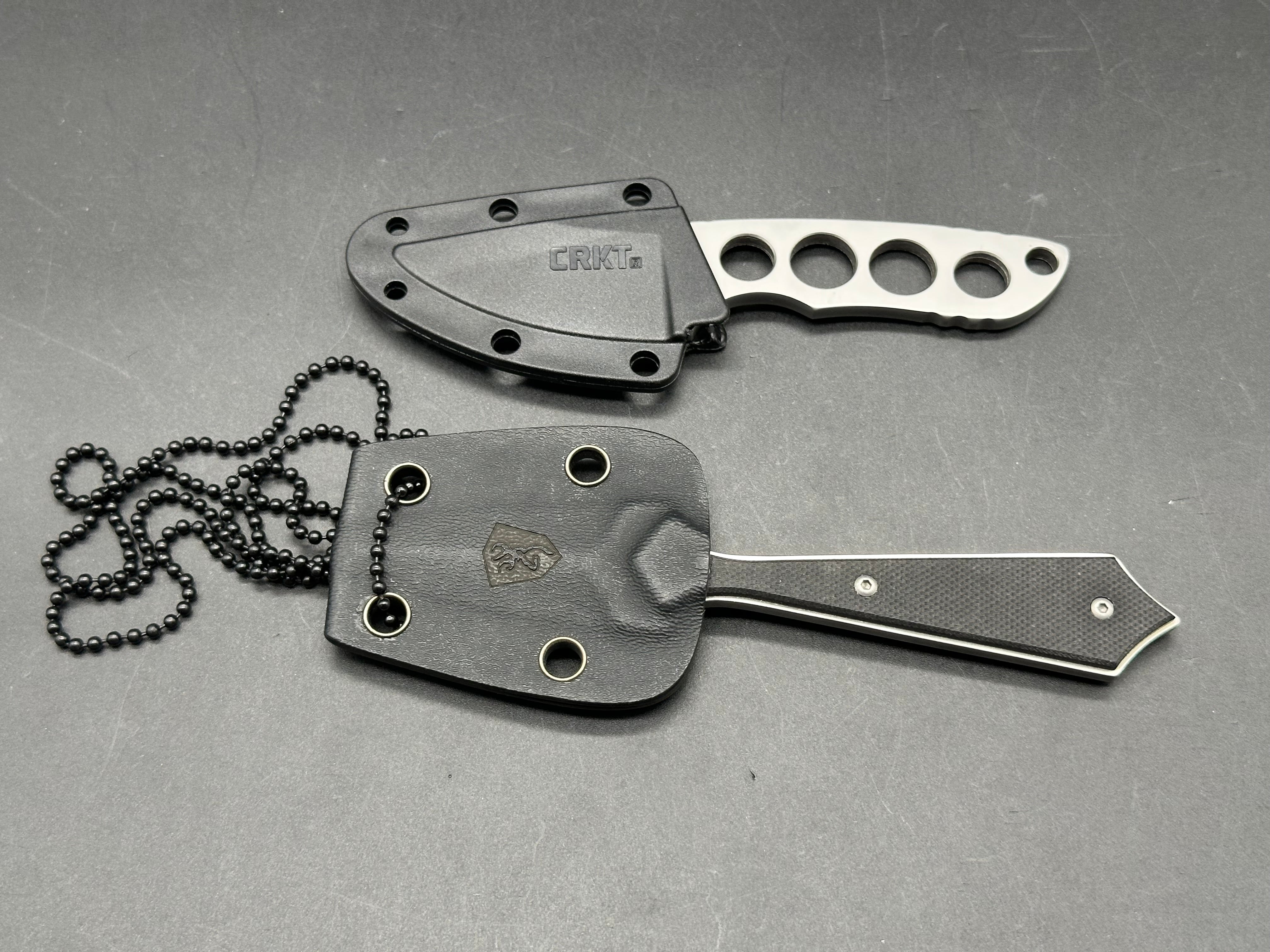 CRKT Bita & Browning Tracer Neck Knives Set - 2 Pack Tactical Folding Knives for Outdoor Survival, Hunting, Camping & EDC (Everyday Carry)