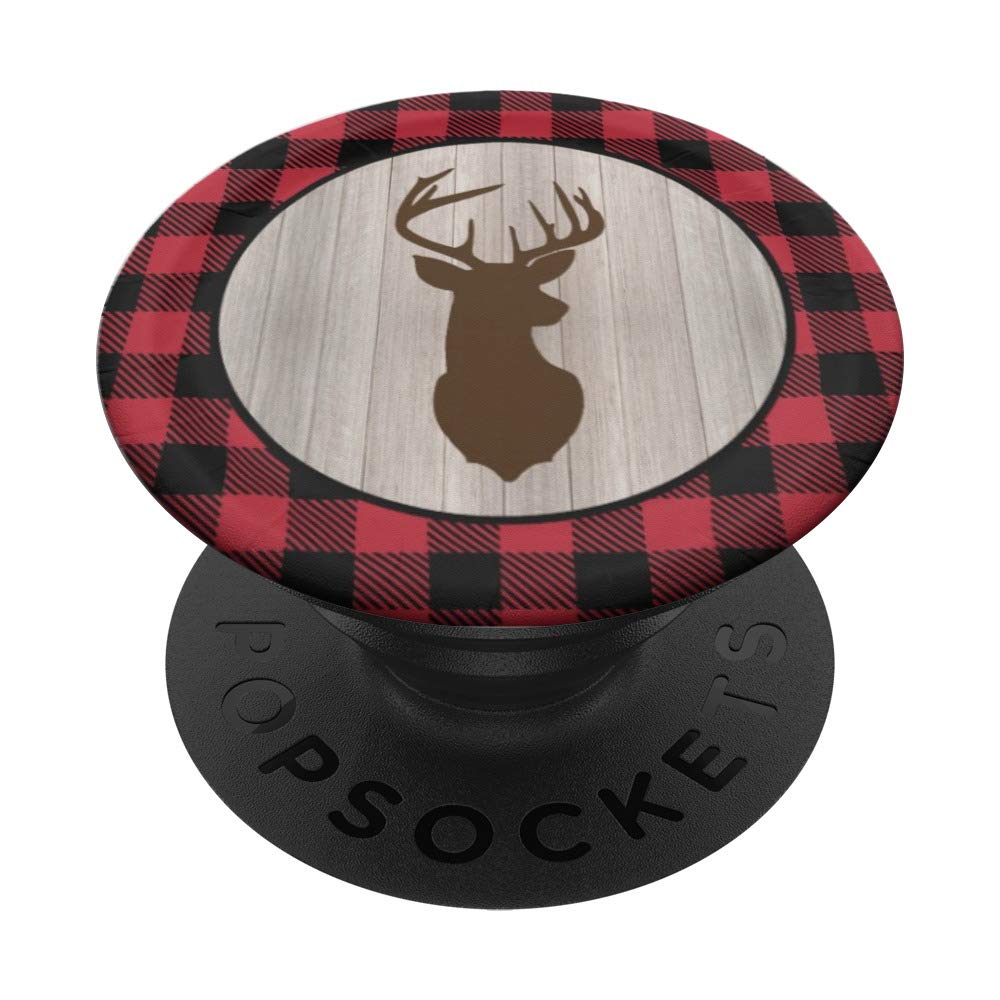 Premium Graphic Flannel Deer Phone Grip - Non-Slip Phone Holder for iPhone & Android - Perfect for Outdoor Adventures, Travel, and Daily Use