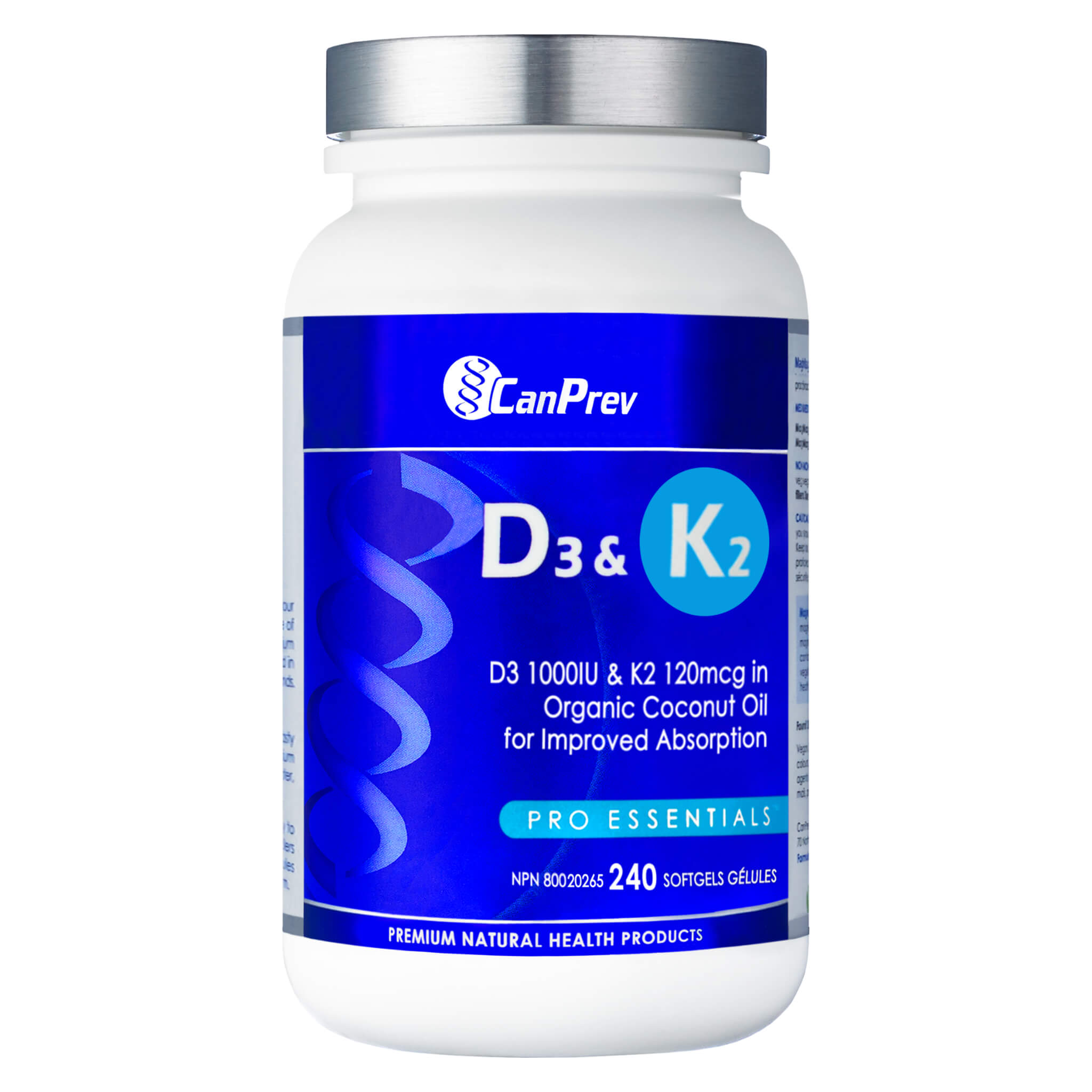 Organic D3 & K2 Coconut Oil Softgels - Supports Bone & Heart Health - 60 Vegan Capsules for Daily Immune Support & Better Absorption