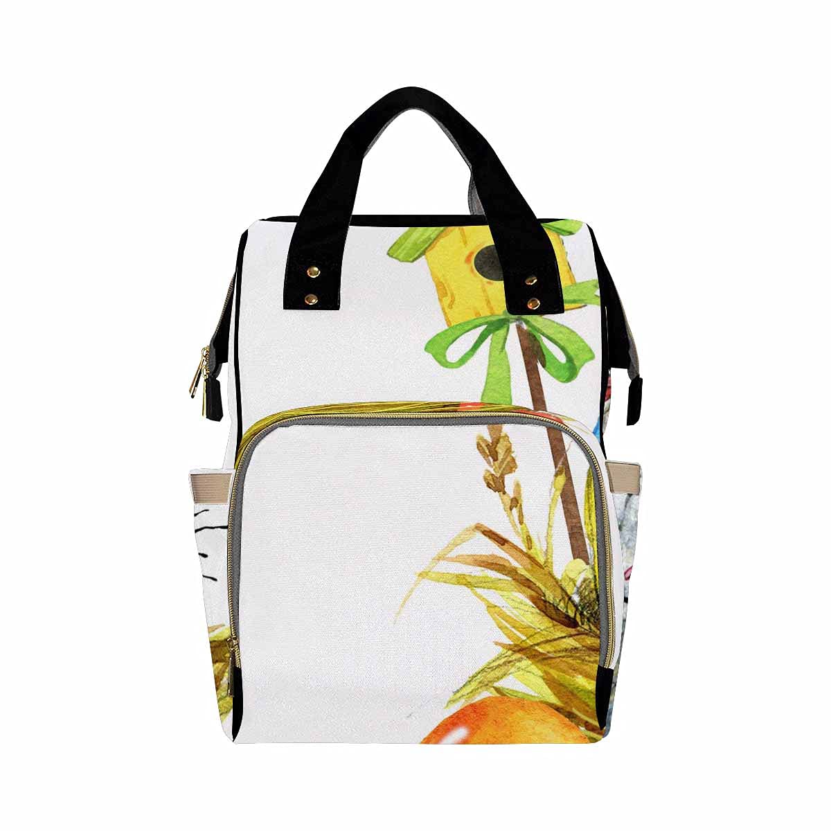 Stylish Unisex Baby Diaper Backpack with Easter Bunny & Egg Print - Perfect for Travel, Daycare & Family Outings