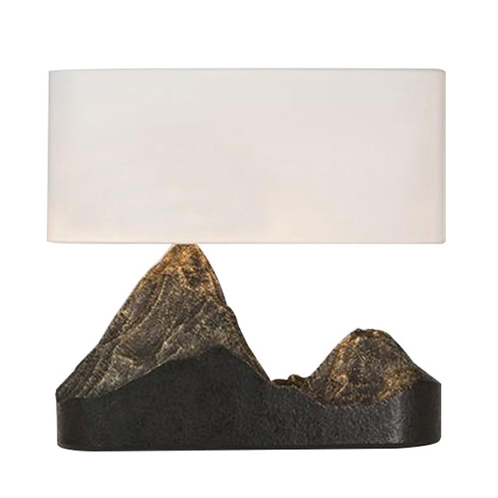 Rustic Farmhouse Table Lamp - Resin Mountain Shape Desk Light for Bedroom, Living Room, Home Office & Nightstand | Cozy Reading & Relaxation Lighting Decor