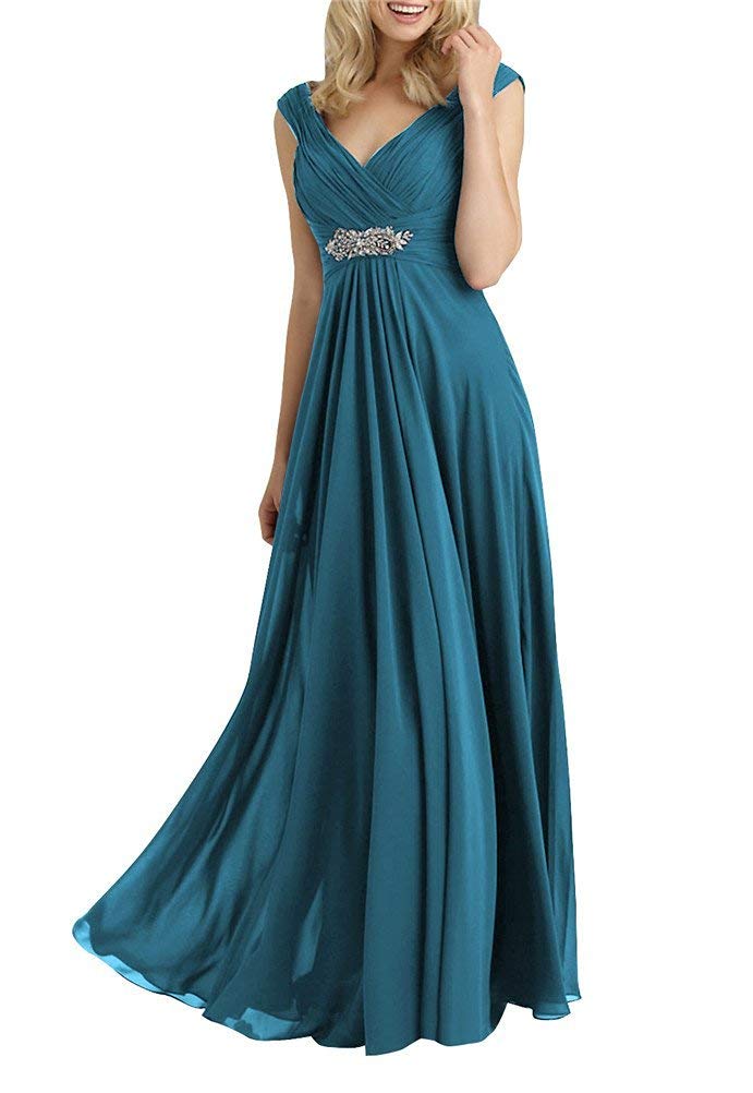 Elegant Mother of The Bride Dresses - Long Formal Evening Gowns with V-Neck for Weddings & Special Occasions | Perfect for Bridesmaids, Receptions & Black Tie Events