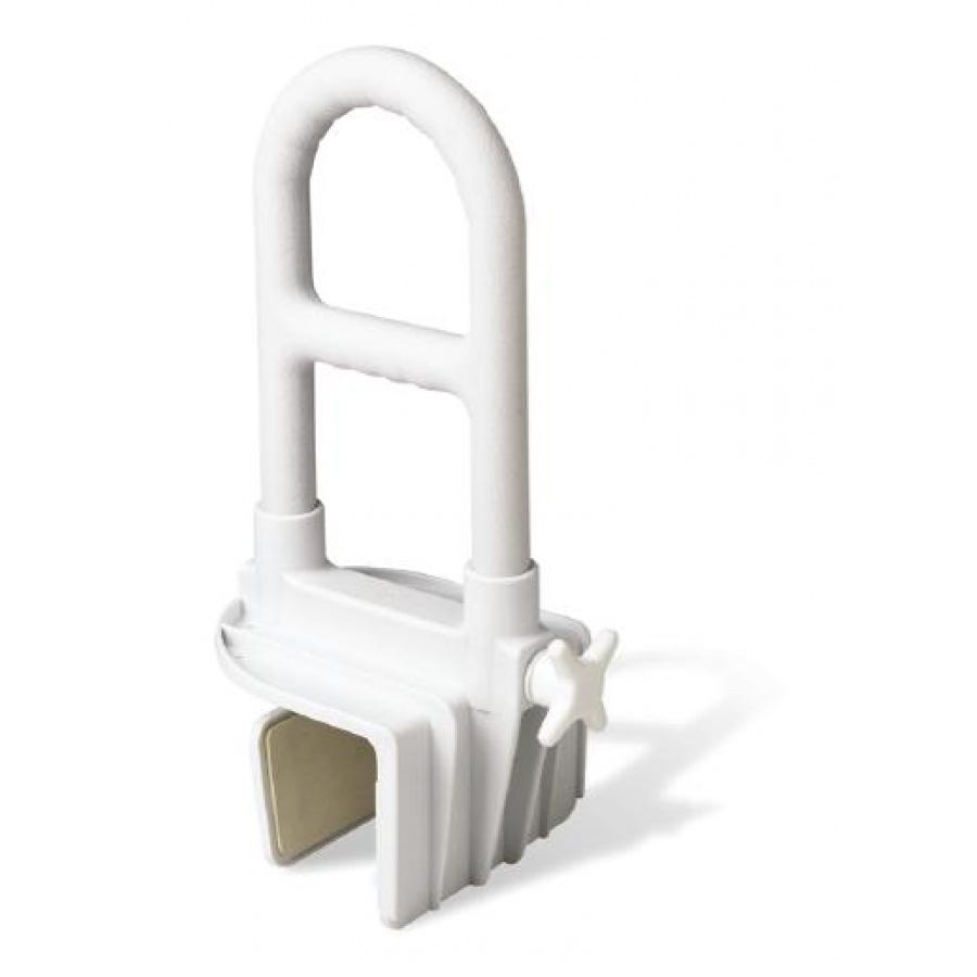 Guardian Deluxe Tub Grab Bar - 12 Inch Height, 250 lb Weight Capacity, White Bathroom Safety Handle with Bi-Level Handgrip, Latex-Free - Ideal for Elderly, Disabled & Shower Safety Support