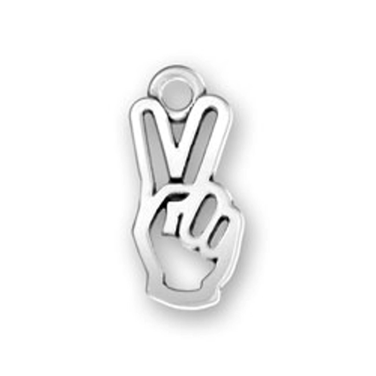 Sterling Silver Peace Sign Hand Charm Pendant - Perfect for Necklaces, Bracelets & DIY Jewelry Making - Symbol of Love, Harmony & Friendship