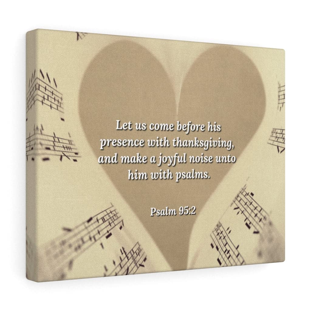 Christian Wall Art - Bible Verse Print 'A Joyful Noise Psalm 95:2' - Scripture Wall Decor for Home & Church - Ready to Hang Inspirational Gift for Weddings, Baptisms & Christian Holidays