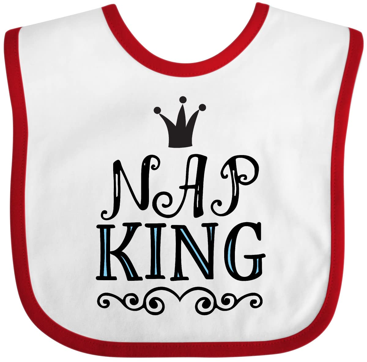 Inktastic Nap King Baby Boy Bib - Soft, Absorbent & Adorable Drool Bibs for Infants - Perfect for Feeding, Teething & Everyday Use