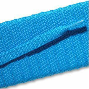 Custom Length Neon Blue Athletic Shoelaces - Fashion Flat Laces with Durable Tips (1 Pair Pack) - Perfect for Running Shoes, Sneakers & Casual Wear