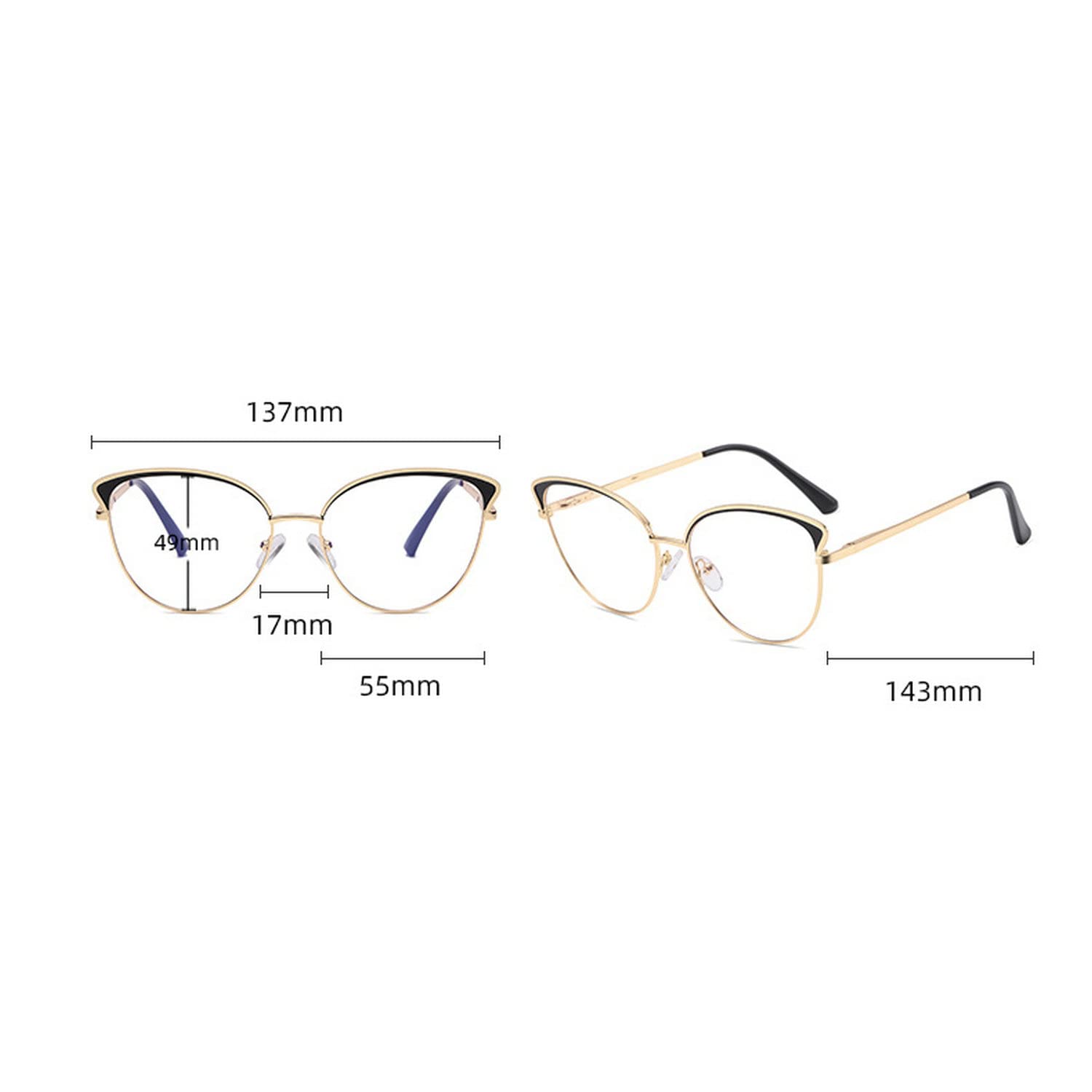 Blue Light Blocking Cat Eye Reading Glasses for Women - Spring Hinged Computer Glasses with Magnifying Lenses for Presbyopia - Perfect for Office Work, Screen Time & Reading Books