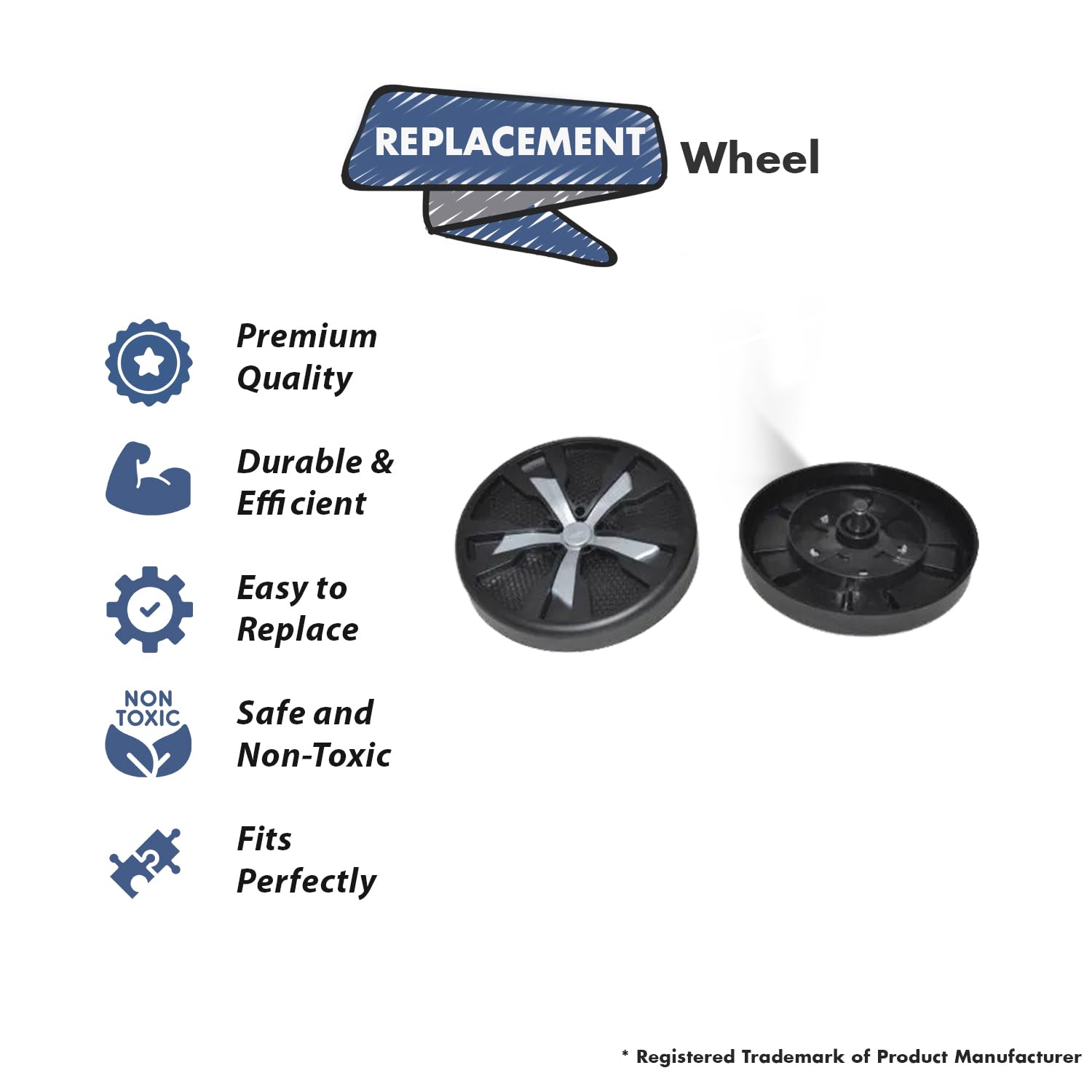 2-Pack Replacement Wheels for Bissell 1584 Proheat Revolution Vacuum Cleaner - Compatible with Part #1606422 - Perfect for Home Cleaning and Maintenance