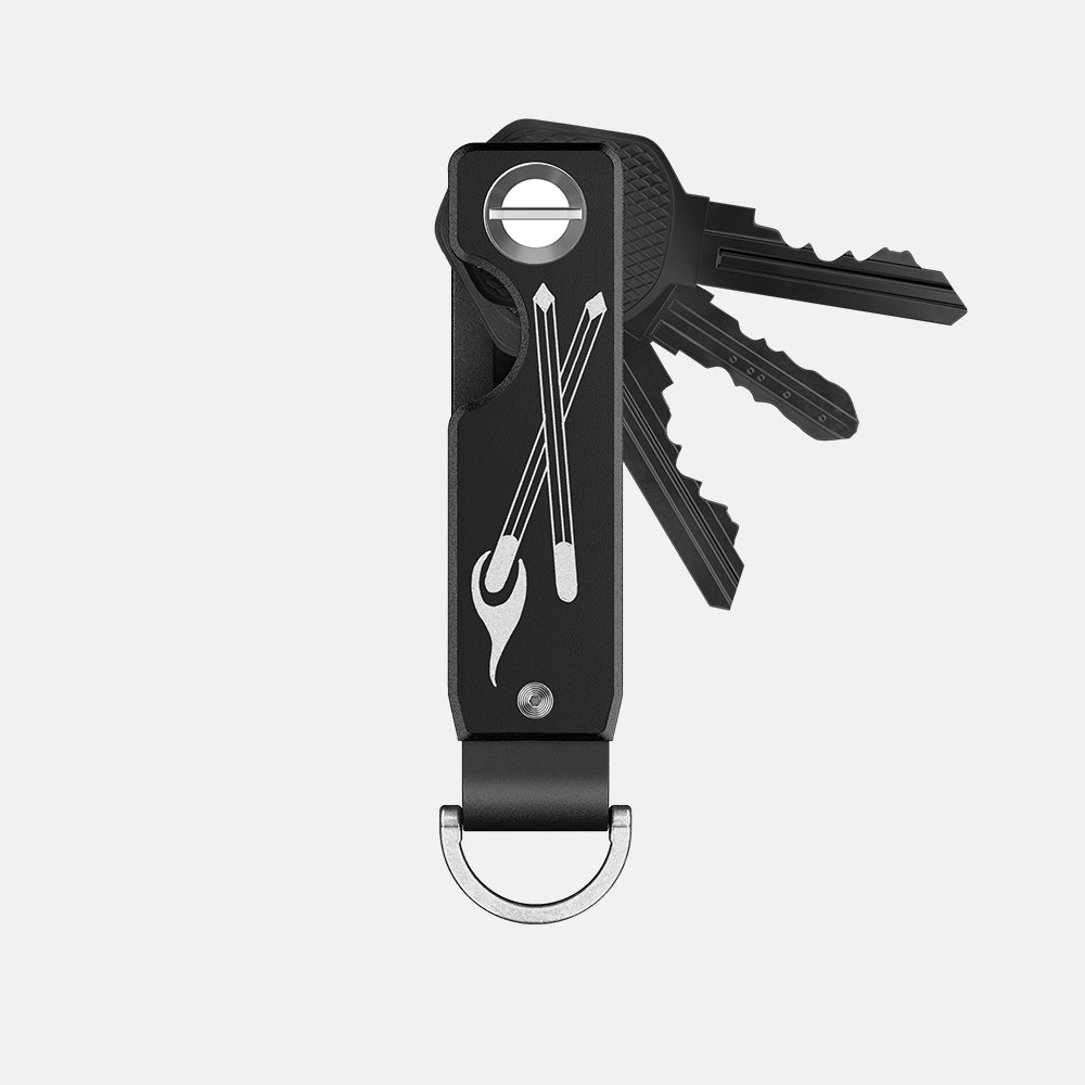 Ridge KeyCase - Premium Leather Key Holder with RFID Blocking | H.B. Nielsen Inspired Crossed Matches Design | Perfect for Home, Office & Travel Organization