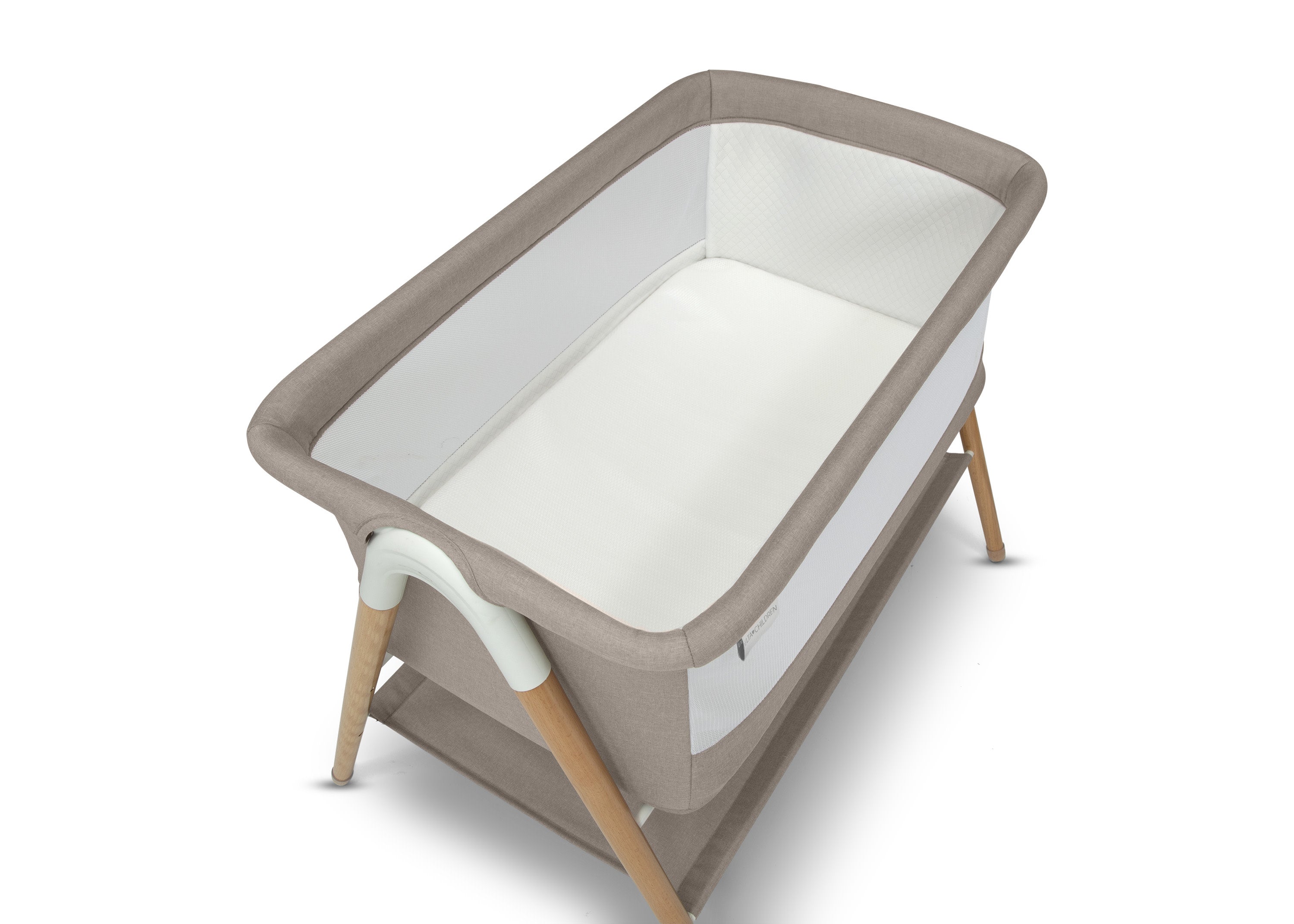 Bondi Beechwood Bassinet for Newborns - Portable Baby Crib with Adjustable Height, Breathable Mesh Sides - Perfect for Bedside Co-Sleeping, Nursery & Travel