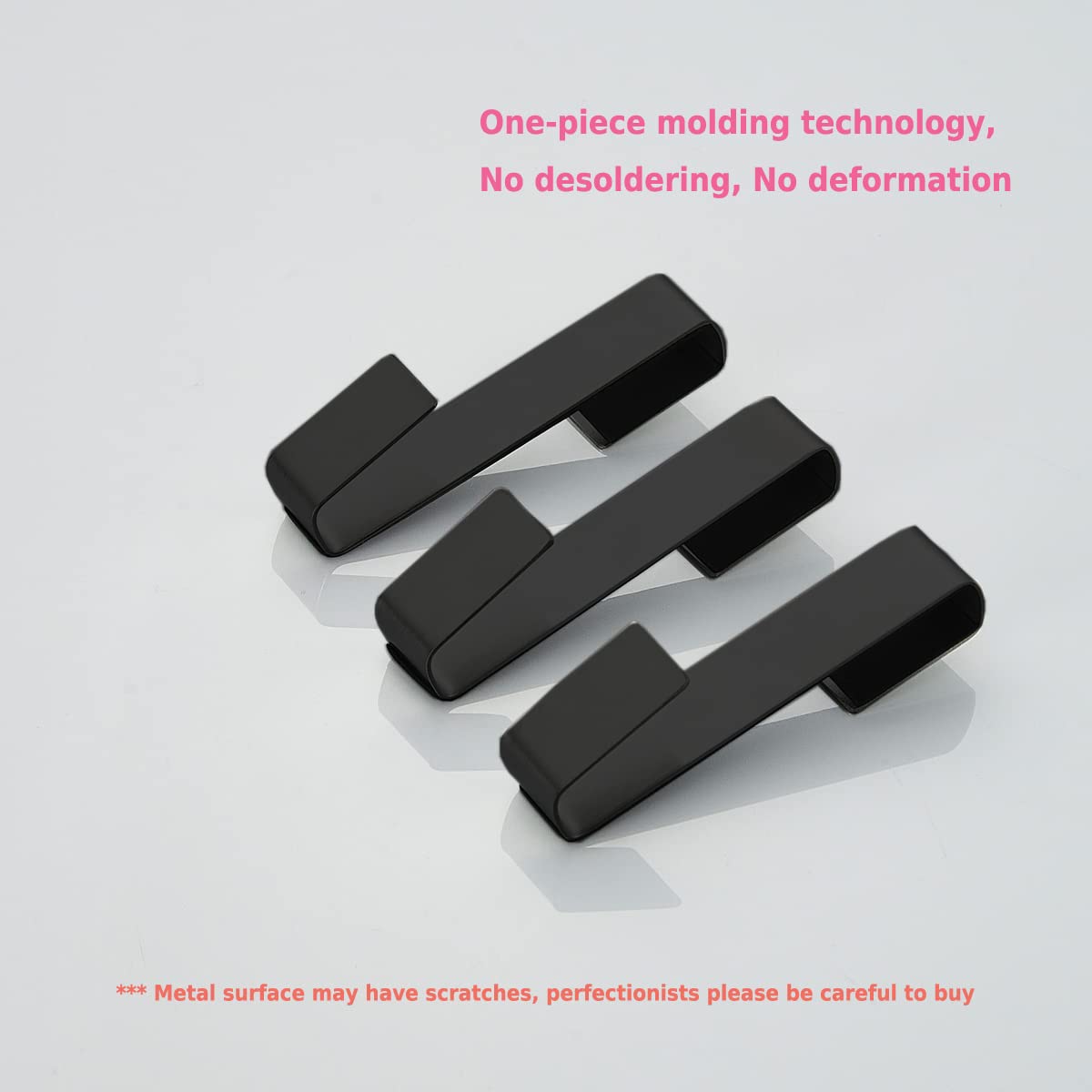 Stainless Steel Towel Hooks 3-Pack for Shower & Bathroom - Matte Black