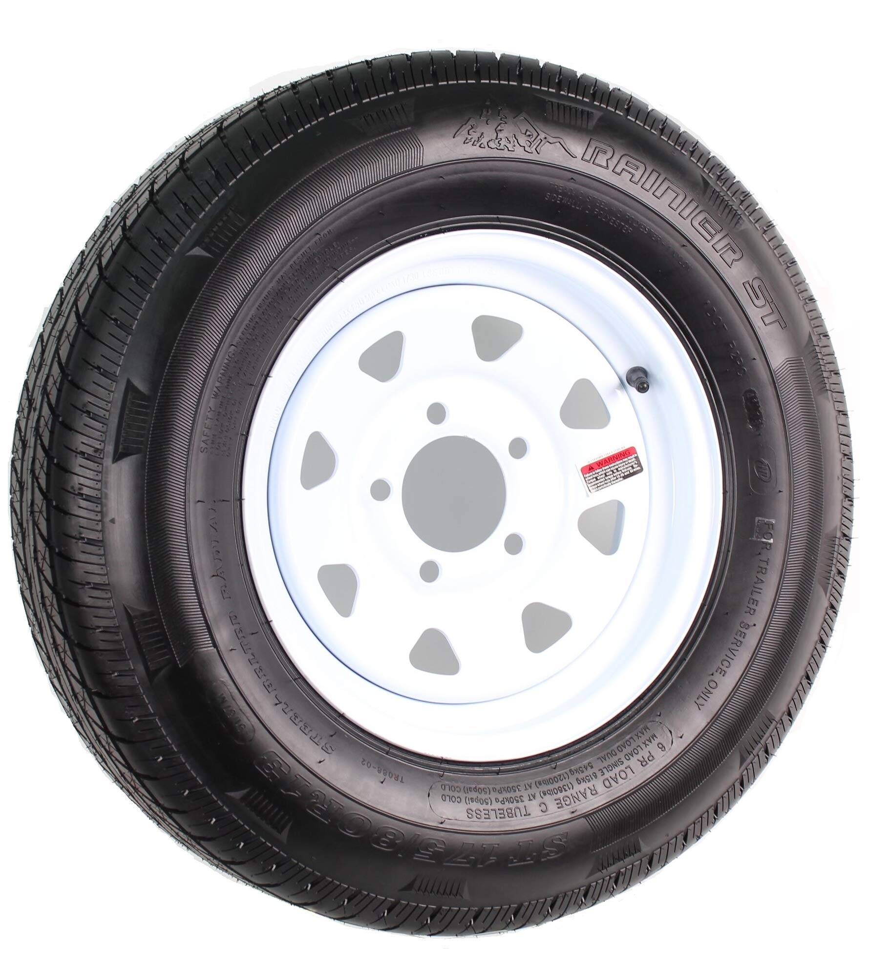 Martin Wheel 175/80R-13 Radial Trailer Tire & Custom Spoke Wheel Assembly - Heavy Duty Replacement for Boat Trailers, Utility Trailers & Campers - Durable All-Season Performance
