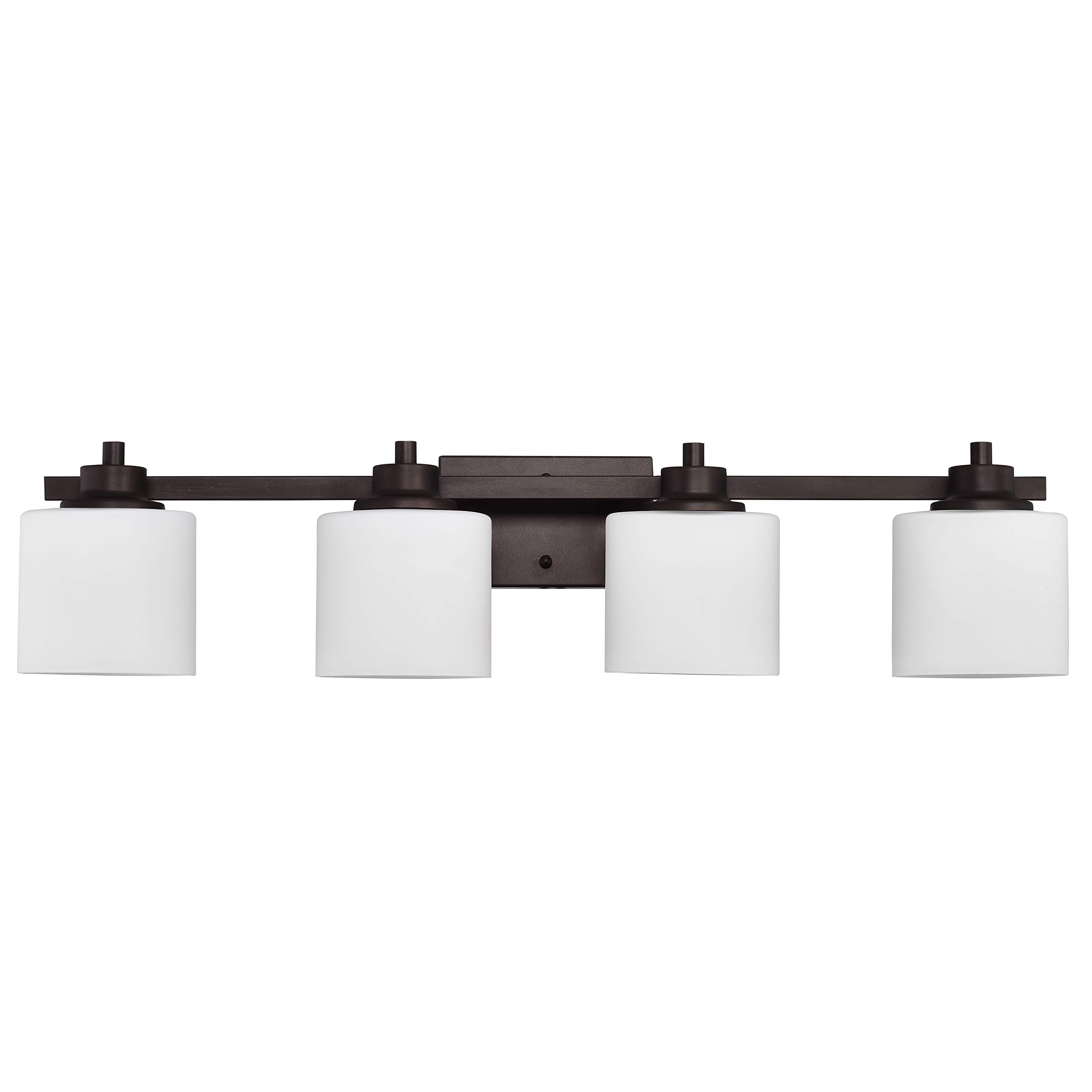 4-Light Oil Rubbed Bronze Bathroom Vanity Light Fixture - 33 Inch Wide Contemporary Design for Bathroom, Powder Room & Dressing Area