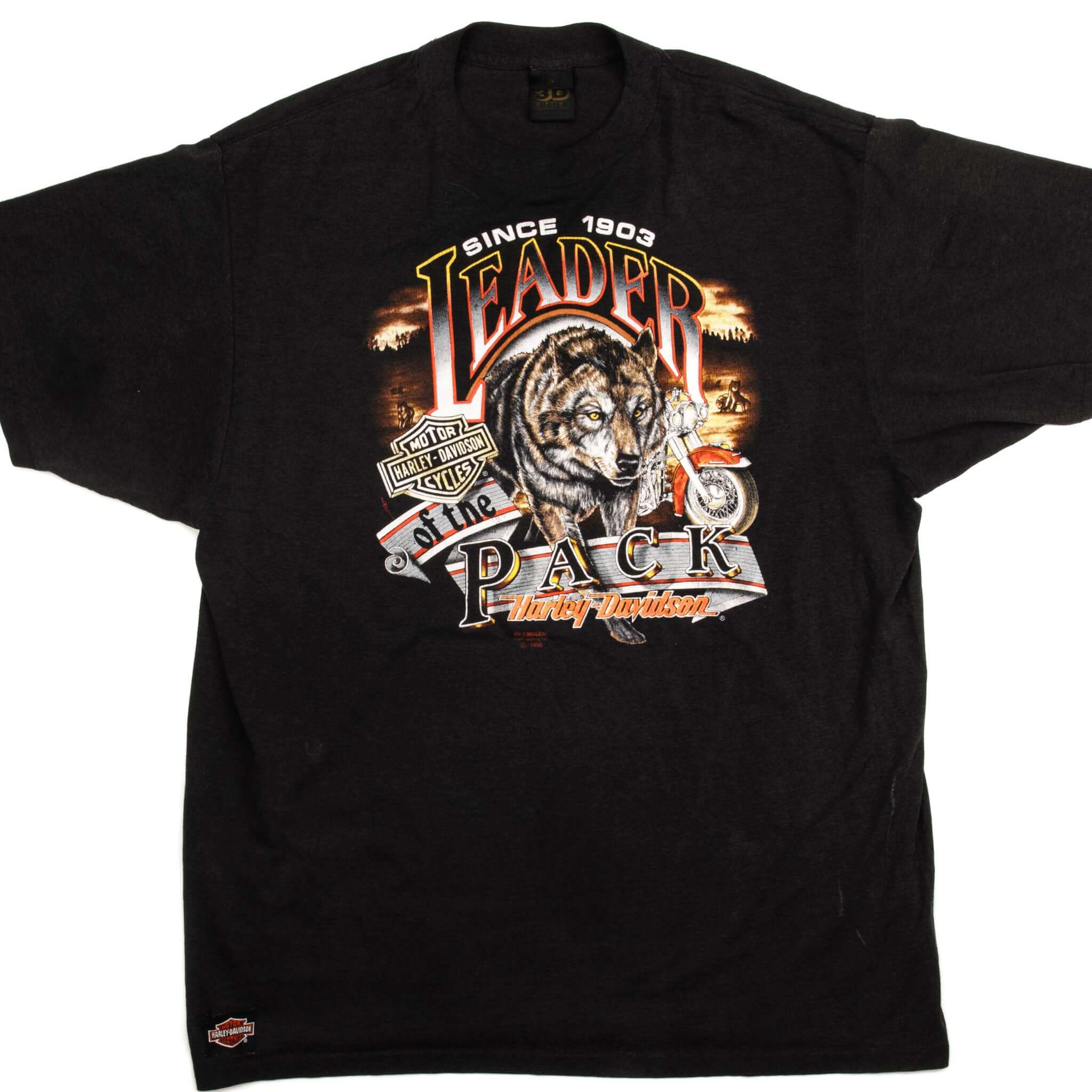 Vintage 3D Emblem Harley Davidson T-Shirt 1990s Retro Motorcycle Tee - Size XL - Made in USA - Perfect for Bikers, Riders & Vintage Clothing Collectors