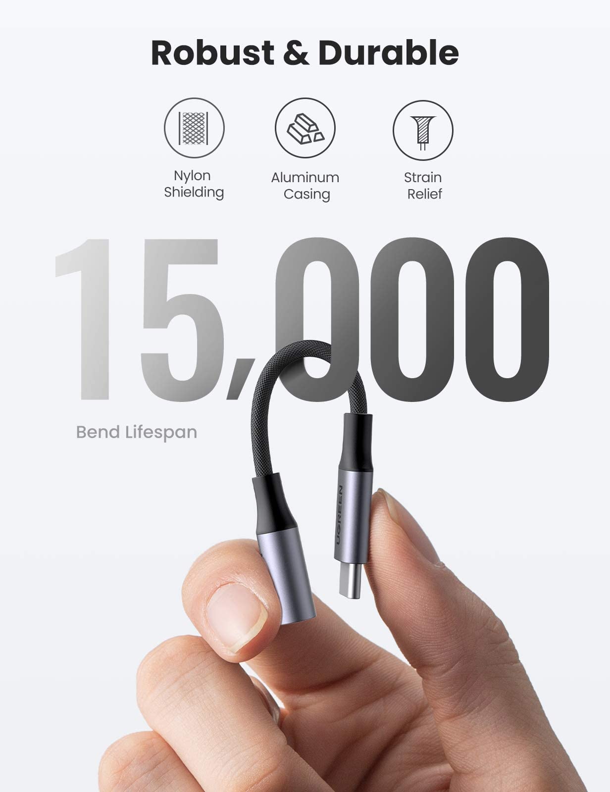 UGREEN Braided USB C to 3.5mm Audio Adapter & Right Angle Dongle - Compatible with iPad Mini 6, iPhone 15, Samsung Galaxy - High Quality 3.5mm Headphone Jack Converter for Music, Gaming & Calls