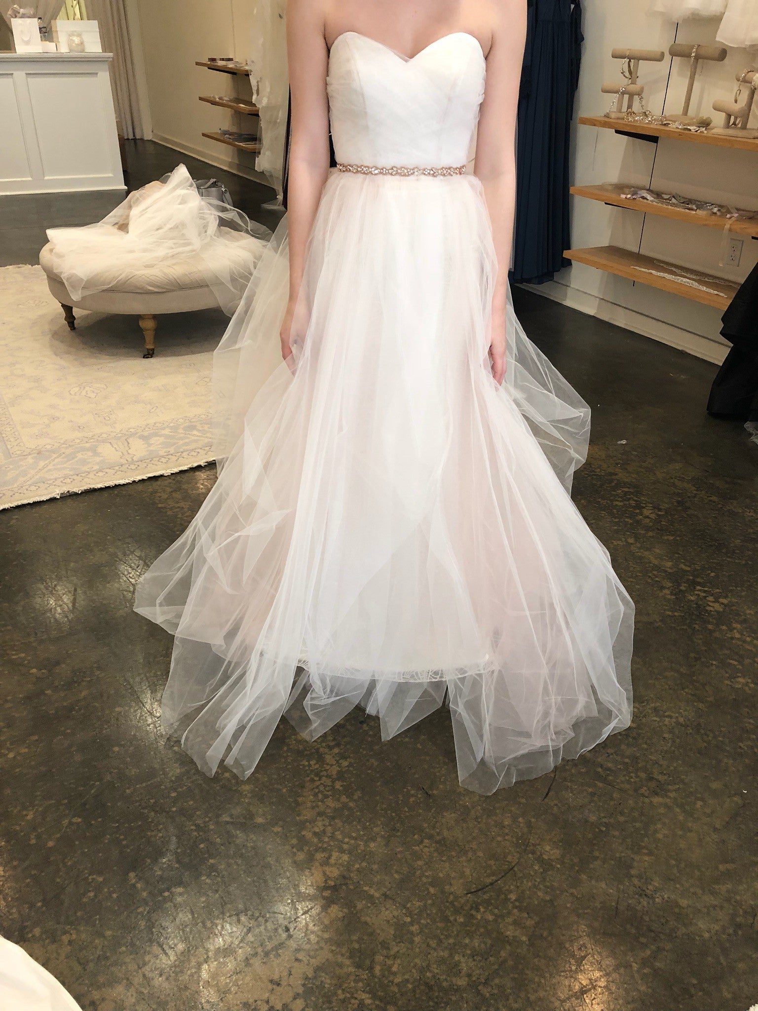 Hayley Paige Bella Candi Blush Wedding Gown - Elegant A-Line Bridal Dress for Romantic Ceremonies & Formal Events