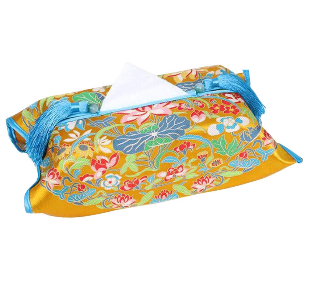 Vintage Chinese Style Dragon Sonic Tissue Box Cover - Decorative Cloth Tissue Holder for Home, Office, and Living Room Decor