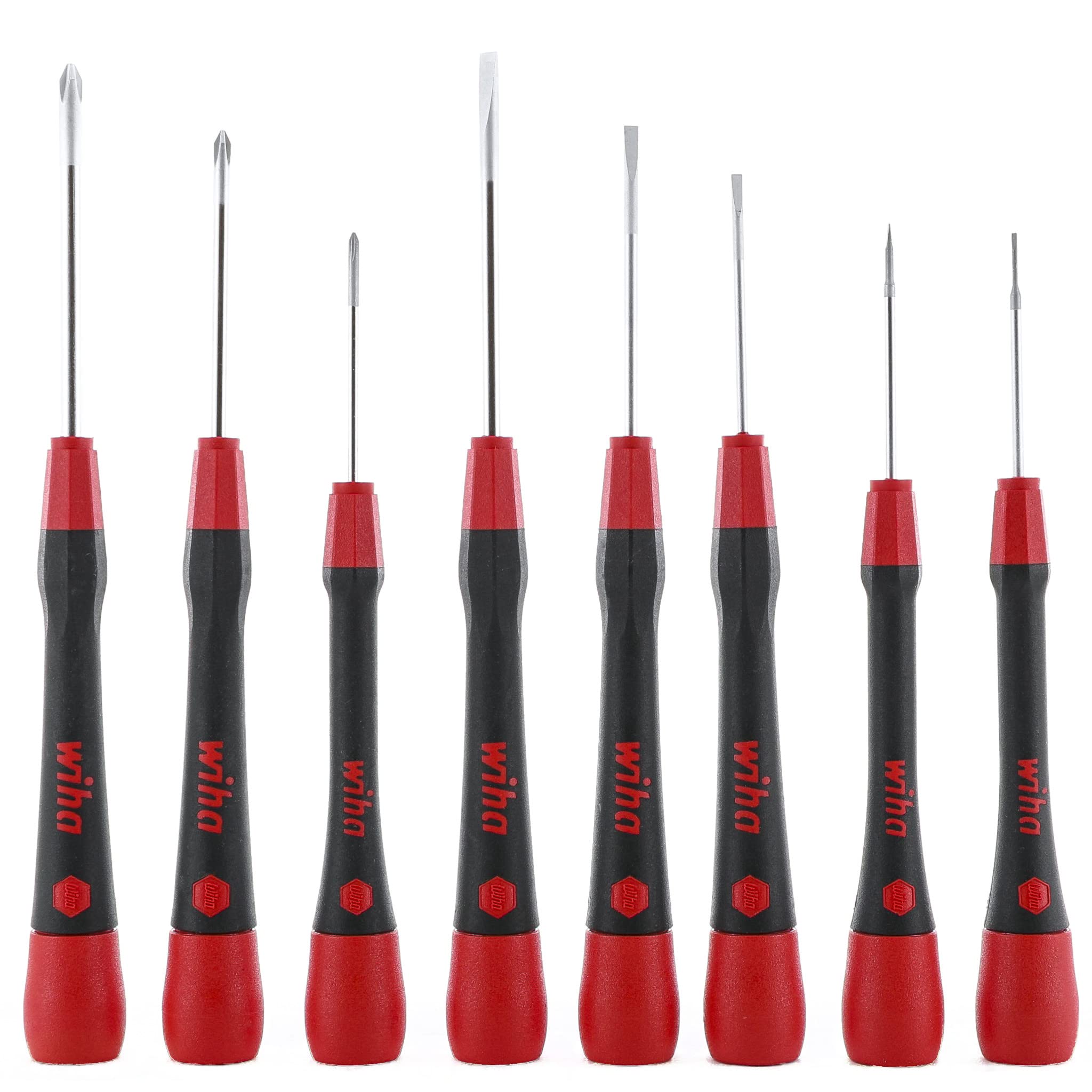 Wiha 26160 8-Piece PicoFinish Precision Screwdriver Set - Slotted & Phillips Head - Ideal for Electronics Repair, Eyeglasses & Small Device Maintenance