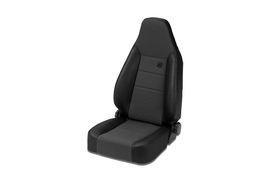 Ford Bronco Bestop Trailmax II Sport Front Seat - Black Denim for CJ7/TJ/YJ - Durable Off-Road Replacement Seats for Jeep Wrangler & Classic Broncos