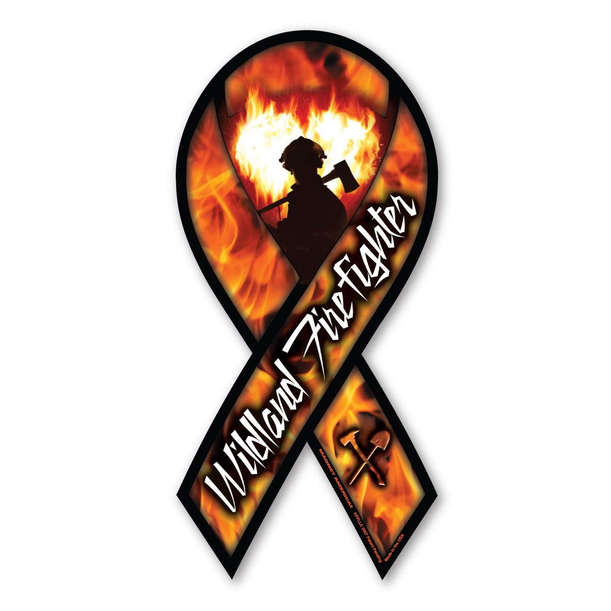 Wildland Firefighter Ribbon Car Magnet 8