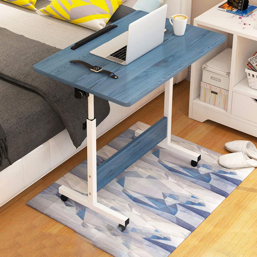 Adjustable Height Tiltable Mobile Laptop Desk with Wheels - Standing Computer Table for Home Office, Dorm Room, and Coffee Table Use - Modern Presentation Cart & Side Table for Sofa, Work, and Study
