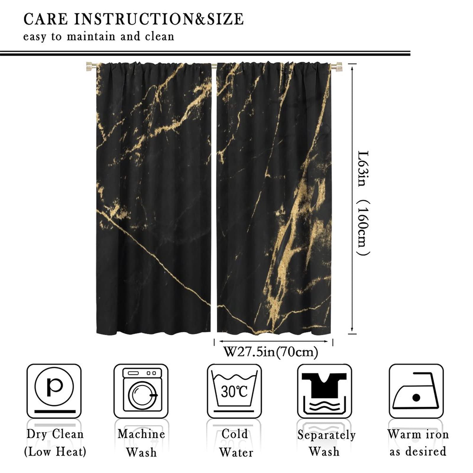 Blue and Crimson Spray Ice Print Marble Curtains for Girls & Boys - 55x63 Inch Window Drapes, Sun Shade Decor for Living Room & Bedroom - Perfect for Kids' Rooms, Nursery, and Home Theater Blackout