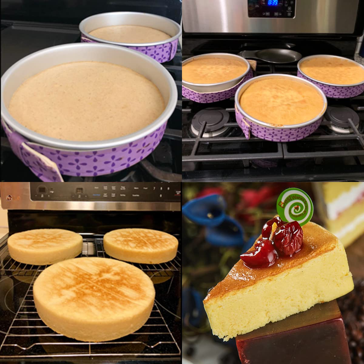 Yuntop 2-Piece Bake Even Cake Strips Set - Insulated Cake Pan Dampening Bands for Even Baking - Perfect for Layer Cakes, Cheesecakes & Professional Baking