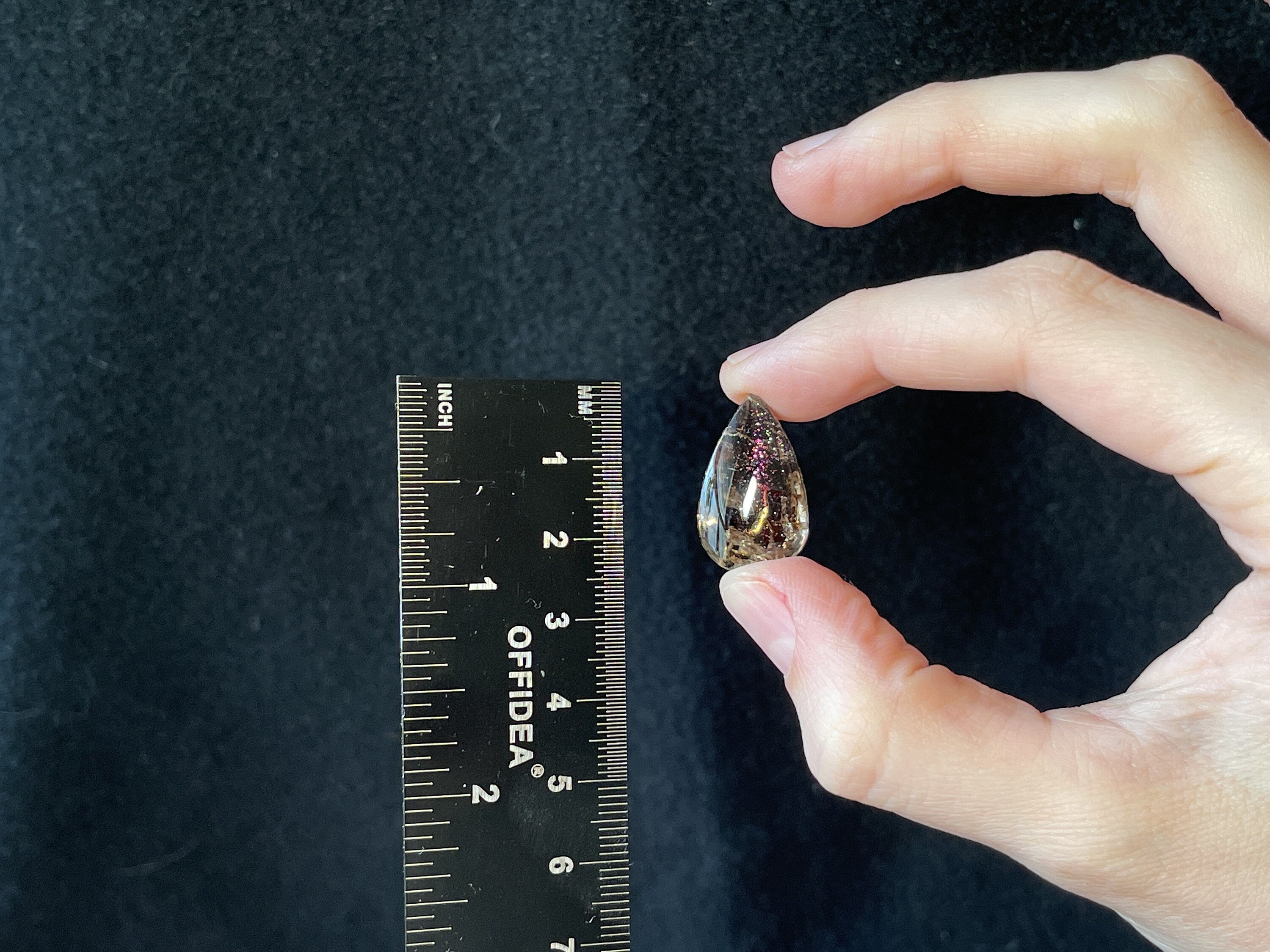 COVELLITE Pink Fire Quartz Cabochon Teardrop Gemstone for Jewelry Making - Natural Semi-Precious Stone (44085) - Perfect for Pendants, Earrings & DIY Craft Projects