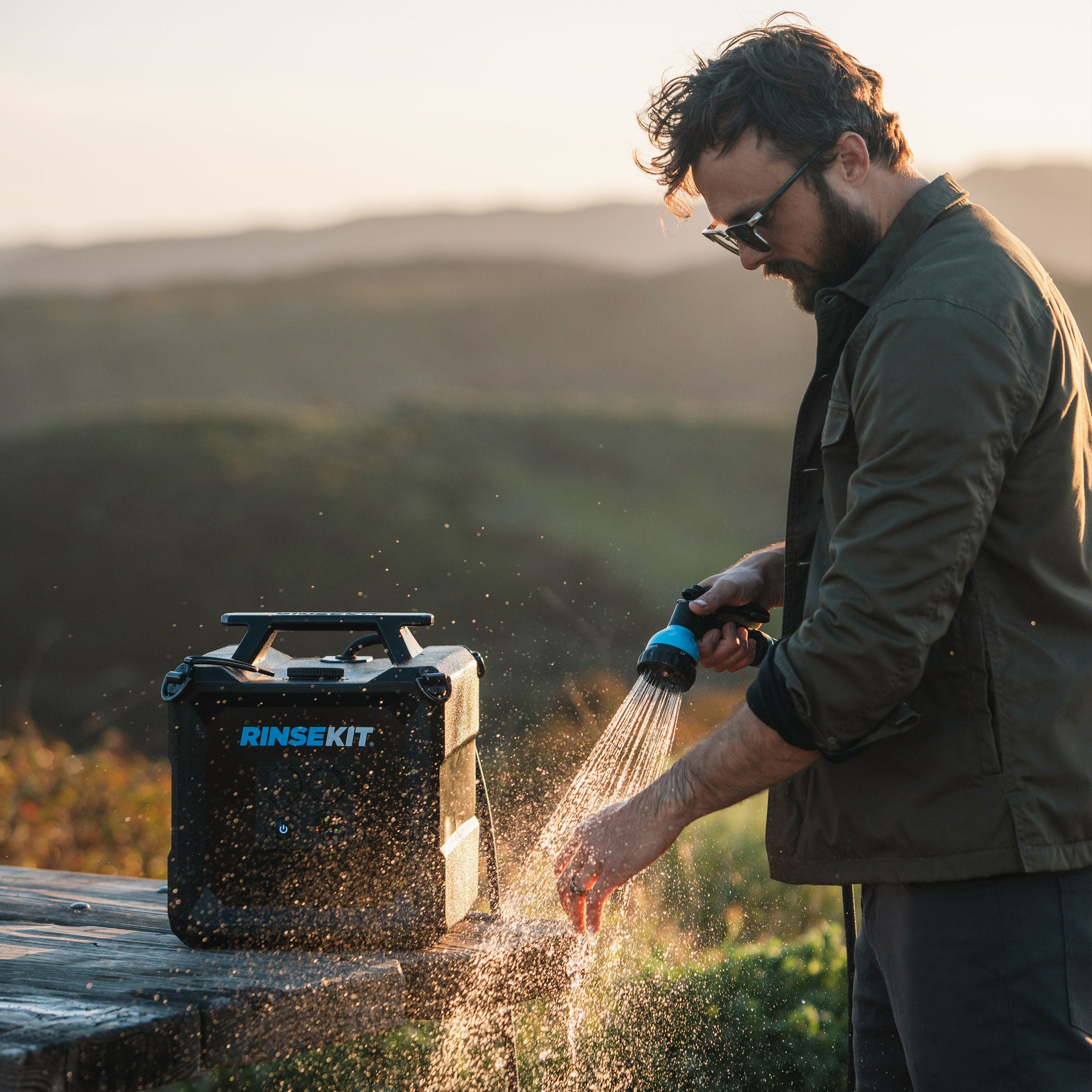 4 Gallon RinseKit Cube Portable Shower - Outdoor Camping, Beach, Hiking & Sports Gear - Compact Water Sprayer for RVs, Boats & Pets