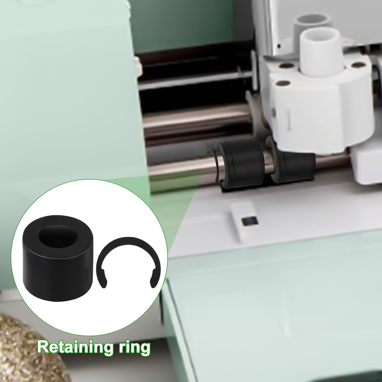 12-Piece Rubber Roller Replacement Set for Cricut Maker - Non-Slip Design with Retaining Clip Rings - Perfect for DIY Crafting, Vinyl Cutting, and Scrapbooking Projects
