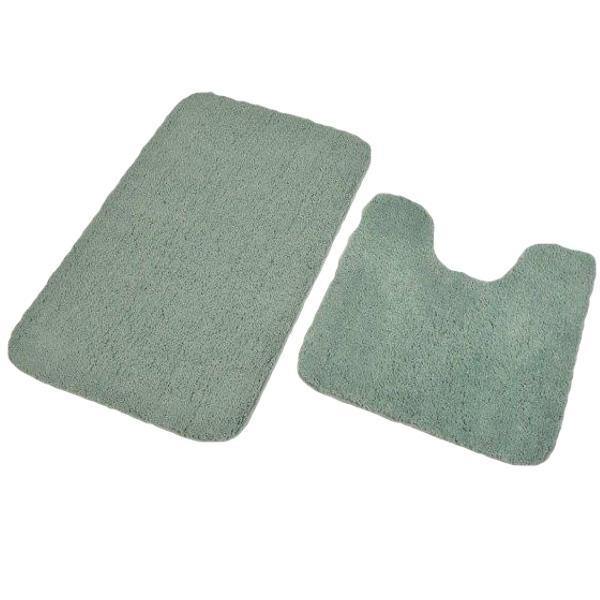 Premium Non-Slip Pedestal Bath Mat - Soft Luxury Sage Green Bathroom Rug for Shower, Tub & Vanity Area - Water Absorbent & Quick Dry Bath Mat for Safety & Comfort