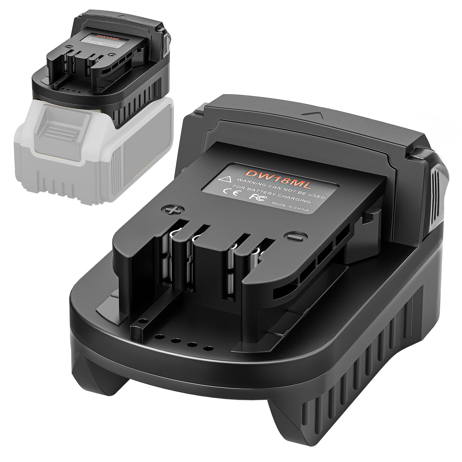 DeWalt to Milwaukee Battery Adapter - Convert DeWalt 18V/20V Lithium Battery to Milwaukee M18 Power Tool (Tool-Free Installation) - Perfect for Drills, Saws, and Cordless Power Tools