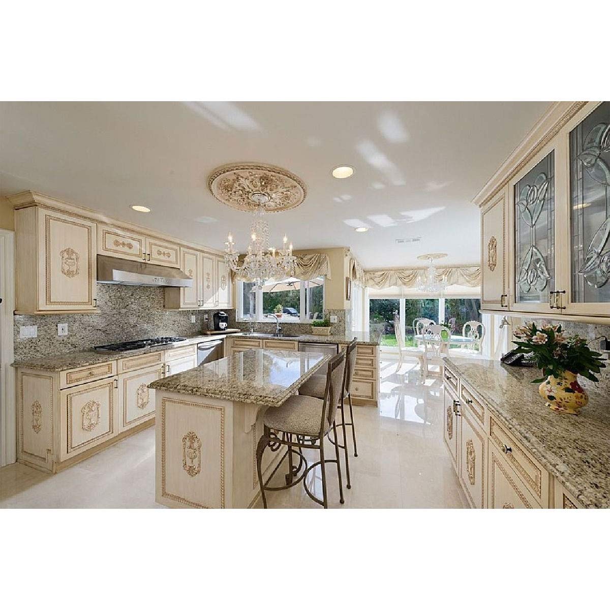 Ekena Millwork CM32BRPCF Hand-Painted Bradford Ceiling Medallion - 32 5/8