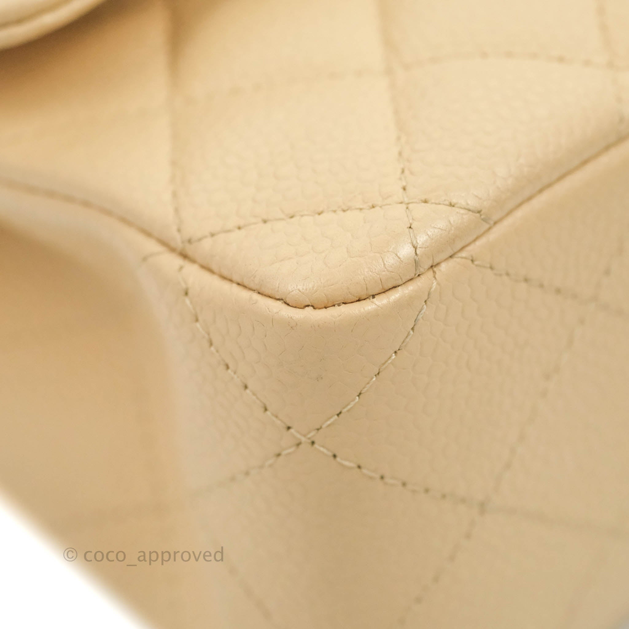 Chanel Classic M/L Medium Flap Bag - Quilted Beige Caviar Leather with Gold Hardware | Luxury Shoulder Bag for Women, Perfect for Work, Parties & Special Occasions