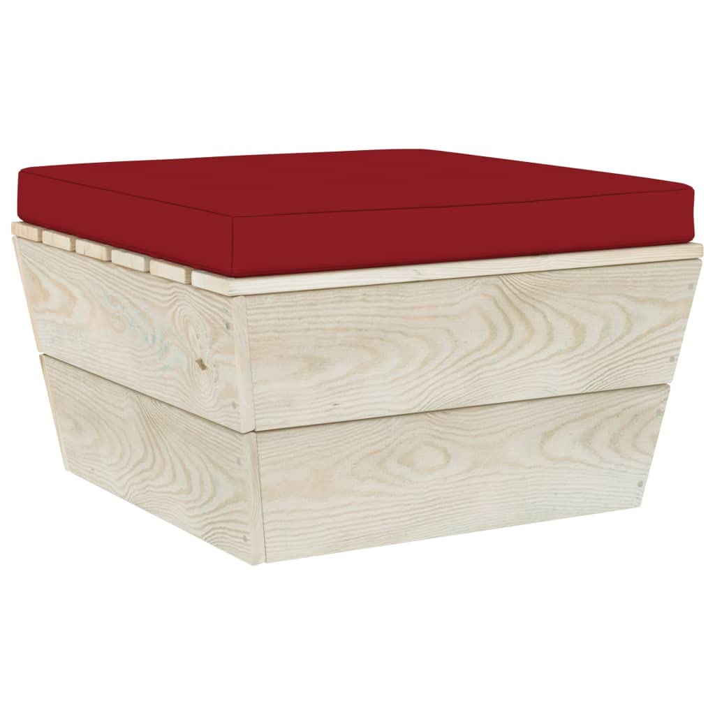 Wine Red Fabric Pallet Ottoman Cushion - Stylish & Comfortable Seating for Living Room, Bedroom, or Lounge Decor