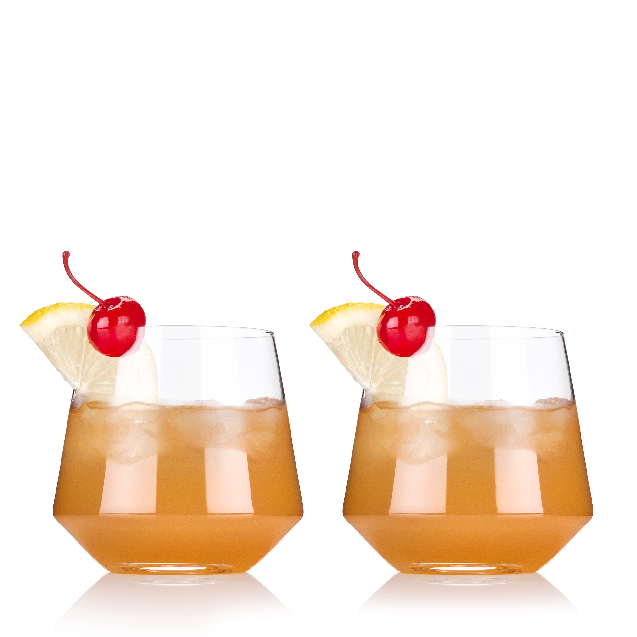 Raye Angled Crystal Cocktail Glasses Set of 2 - Elegant Barware for Whiskey, Martini & Cocktail Parties - Perfect for Home Bars, Weddings & Gifts