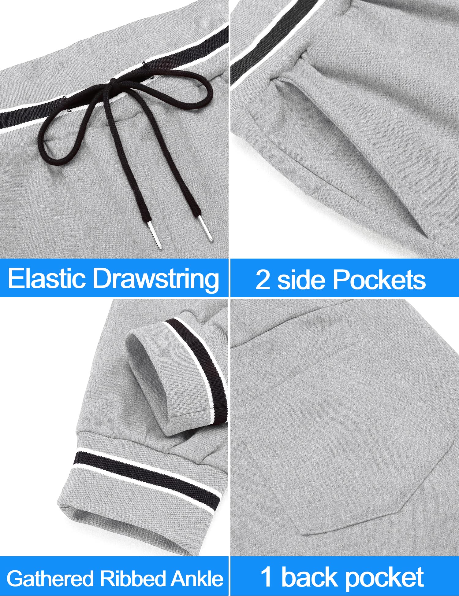 COOFANDY Men's 2 Piece Zip Up Tracksuit - Casual Athletic Jogging Sweatsuit Set with Pockets for Gym, Running & Streetwear Fashion