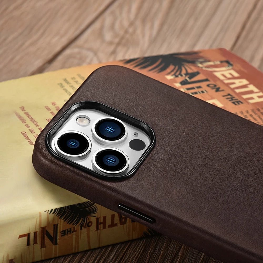 Genuine Leather iPhone Case - Premium Handmade Real Leather Cover for iPhone [Models] - Slim Protective Phone Case for Everyday Use & Business Style