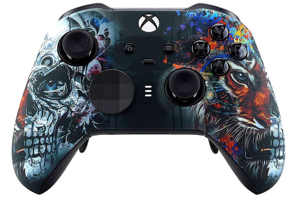 Wordene Elite Series 2 Modded Rapid Fire Controller for Xbox One, Series X|S, PC & Mobile - Enhanced Gaming Performance for FPS, Battle Royale & Competitive Shooters (Tiger Skull Design) - Perfect for Call of Duty, Fortnite & Apex Legends